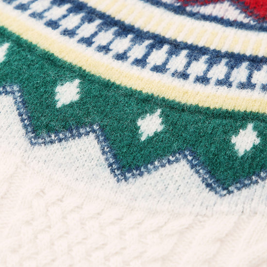 COMOBOCA 100% Wool Kids' Vintage Fair Isle Knit Sweater
