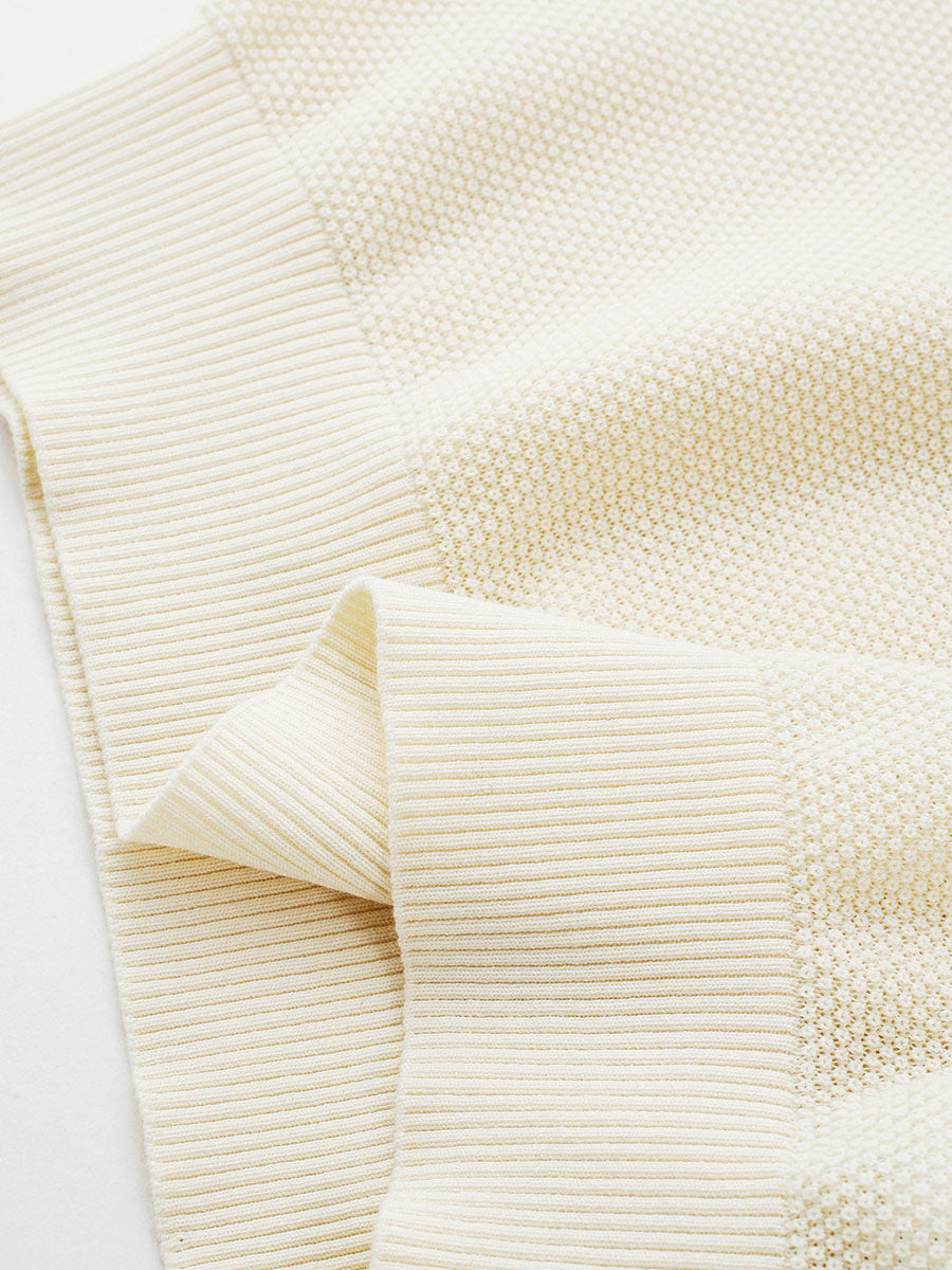 COMOBOCA Women's Paisley Scarf Polo Collar Waffle Knit T-Shirt