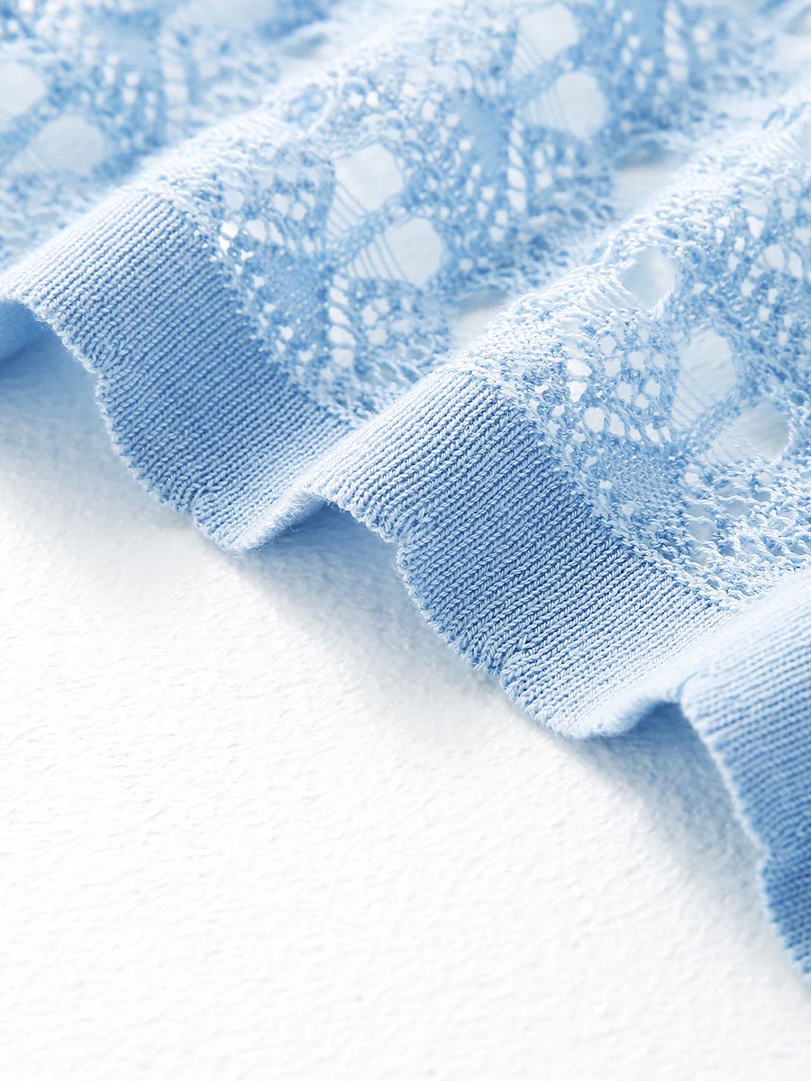 COMOBOCA Women's Tie-Front Lace Knit Shawl