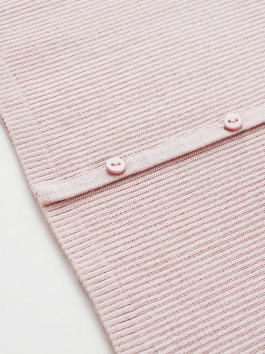 COMOBOCA Women's Ribbed Knit V-Neck Faux Cardigan