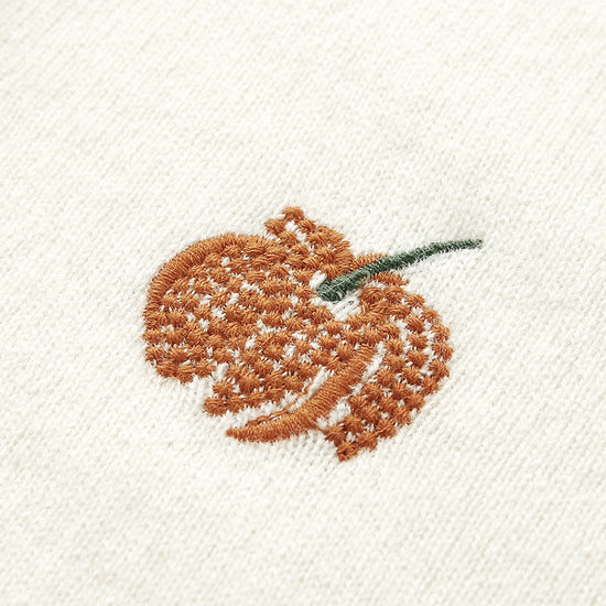 COMOBOCA 100% Cashmere Women's Pumpkin Embroidery Knit Cardigan