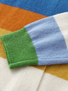 COMOBOCA 100% Wool Kids' Colorful Striped Round Neck Cardigan