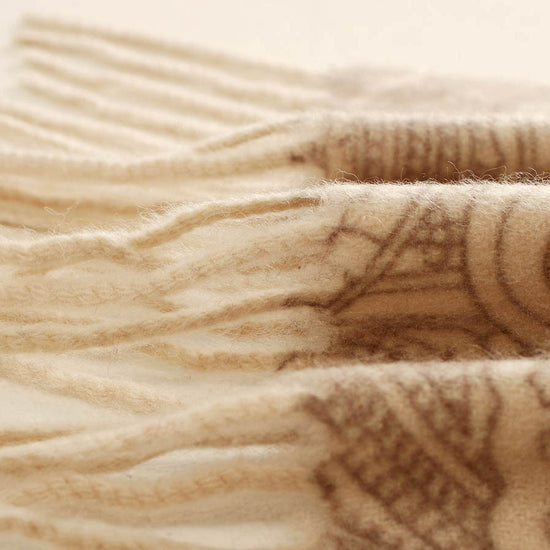 COMOBOCA 100% Cashmere Women's Paisley Pattern Fringed Scarf