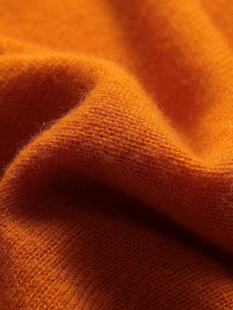 COMOBOCA 100% Cashmere Mock Neck Ribbed Knit Sweater