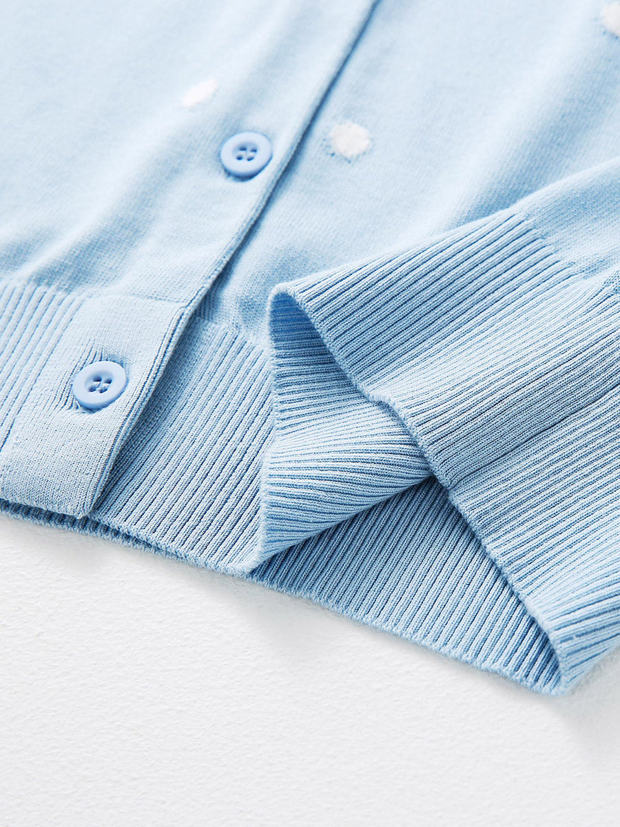 COMOBOCA Women's Lyocell Polka Dot Knit Cardigan