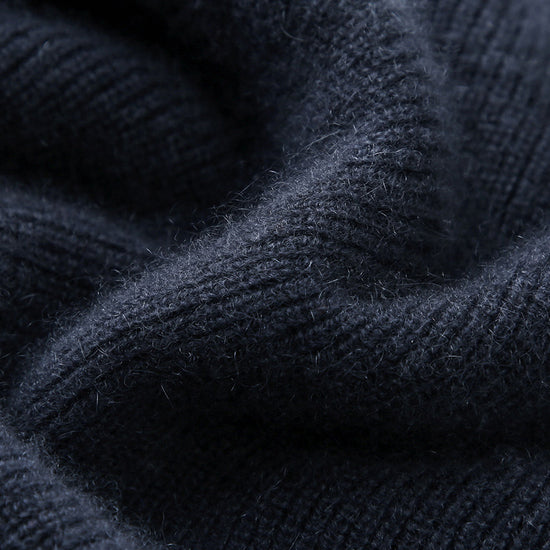 COMOBOCA 100% Cashmere Women's Contrast Trim Zip Sweater