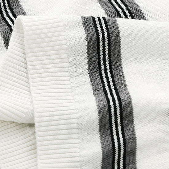 COMOBOCA Women's Striped Round Neck Knit Sweater