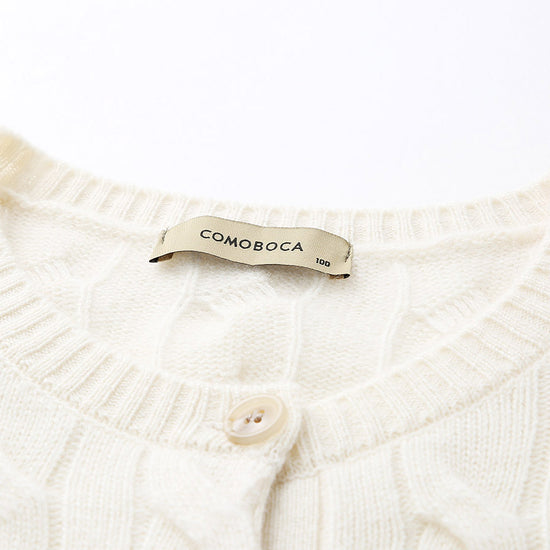 COMOBOCA 100% Cashmere Women's Cable Knit Button Cardigan