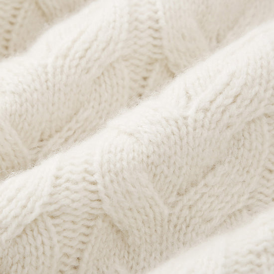COMOBOCA 100% Wool Women's Cozy Cable Knit Sweater
