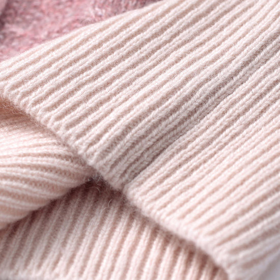 COMOBOCA 100% Cashmere Women's Intricate Sleeve Knit Sweater