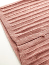 COMOBOCA 100% Cashmere Women's Ribbed Faux Knit Cardigan Sweater