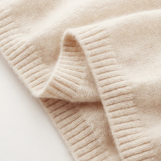 COMOBOCA 100% Cashmere Women's Color-Blocked Sleeve Knit Sweater