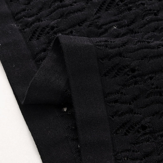 COMOBOCA Women's Openwork Round Neck Knit Sweater