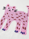 COMOBOCA Women's Leopard Cat Embroidered Knit T-Shirt