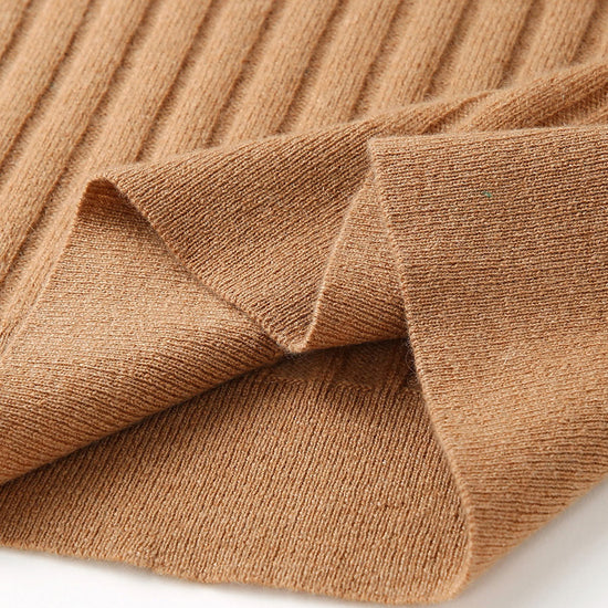 COMOBOCA 100% Cashmere Women's Cozy Ribbed V-Neck Sweater