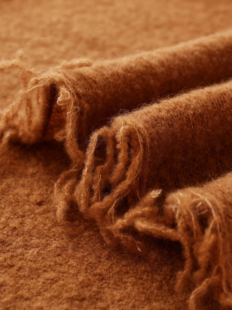 COMOBOCA Women's Fringed Triangle Knit Scarf