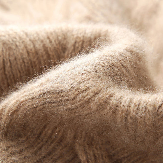 COMOBOCA 100% Cashmere Women's Cable Knit Hooded Sweater