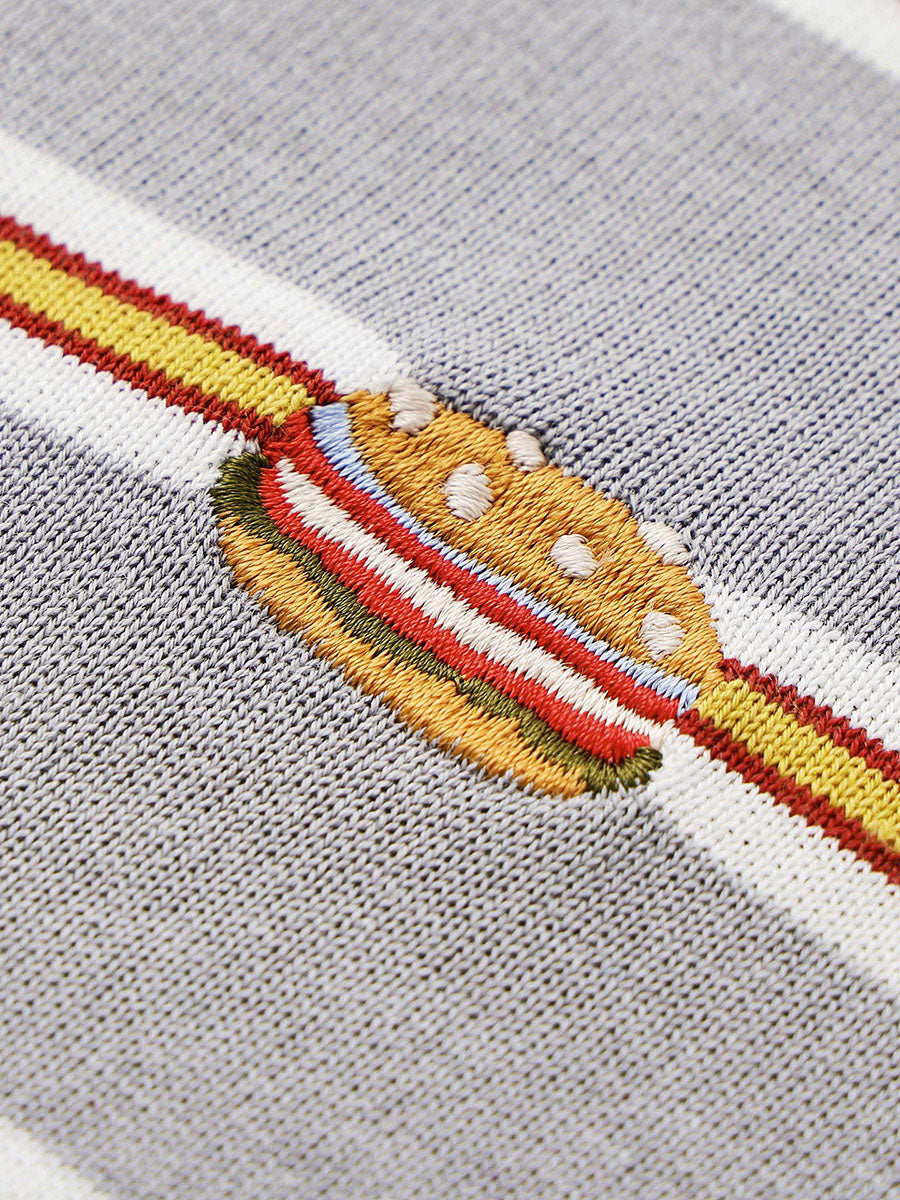 COMOBOCA Women's Layered Striped Round Neck Knit Sweater