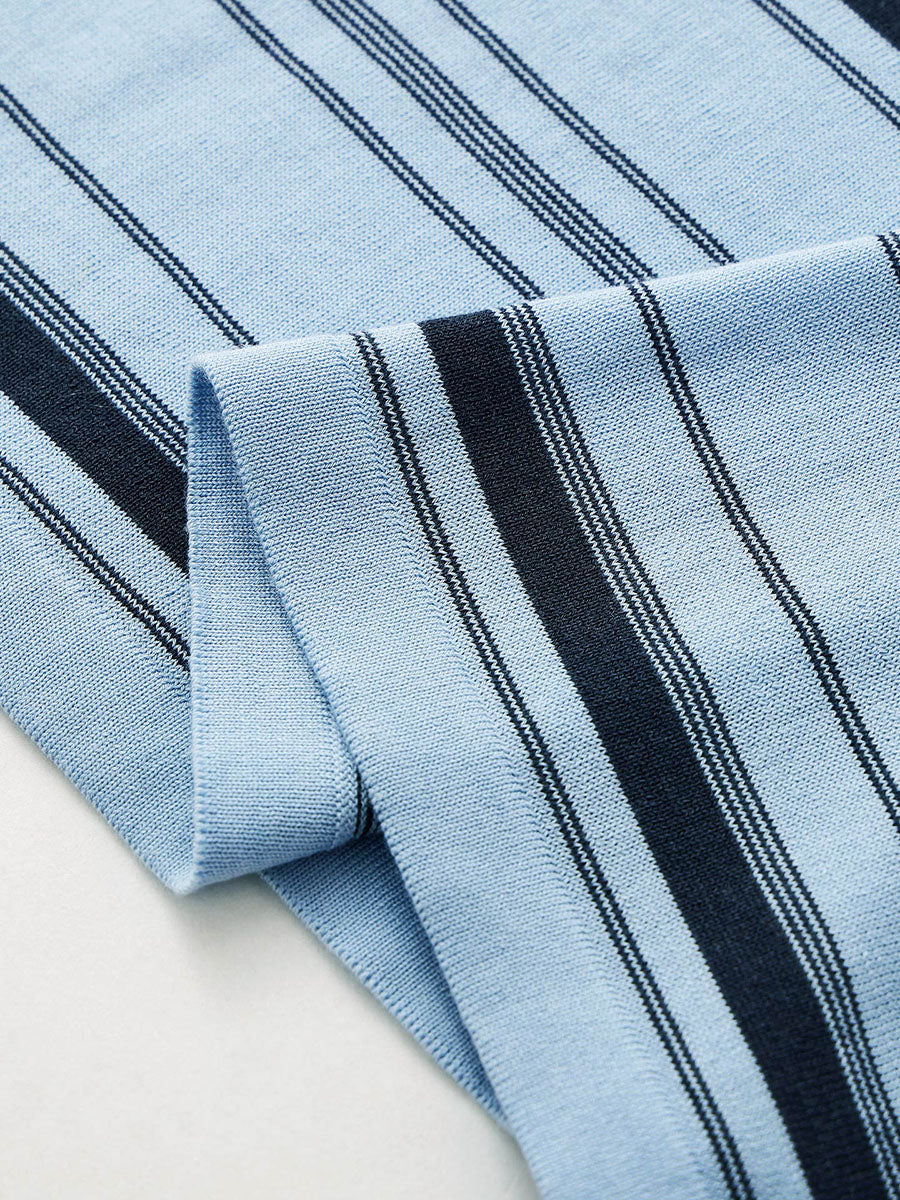 COMOBOCA Women's Striped Back Tie Knit Sweater