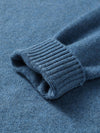 COMOBOCA 100% Cashmere Men's Ribbed Mock Neck Sweater