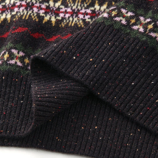 COMOBOCA 100% Cashmere Women's Fair Isle Turtleneck Sweater