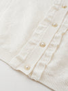 Women’s Round Neck Solid Color Linen Knit Cardigan with Single Button