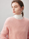 COMOBOCA 100% Cashmere Women's Geometric Wave Knit Sweater