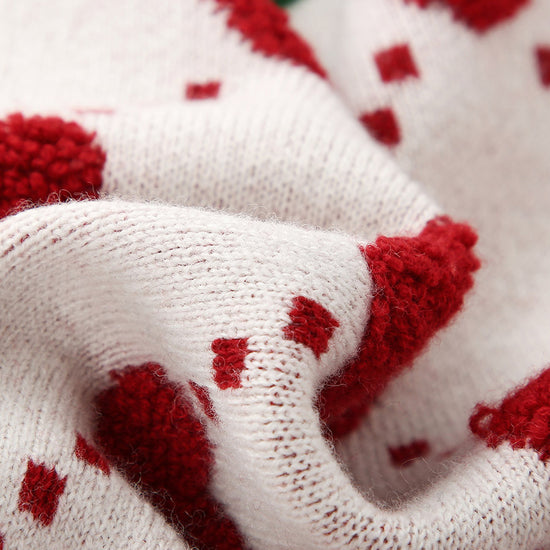 COMOBOCA 100% Wool Kids' Heart Pattern Knit Cardigan