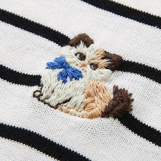 COMOBOCA Women's Striped Henley Button Knit Sweater