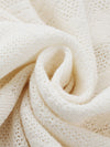 Women’s Round Neck Solid Color Linen Knit Cardigan with Single Button