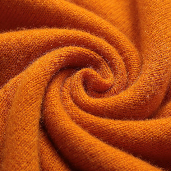 COMOBOCA 100% Cashmere Mock Neck Ribbed Knit Sweater