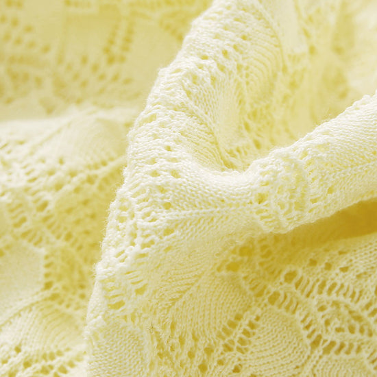 COMOBOCA Women's Openwork Round Neck Knit Sweater