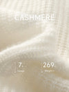 COMOBOCA 100% Cashmere Women's Cable Half Zip Striped Collar Sweater