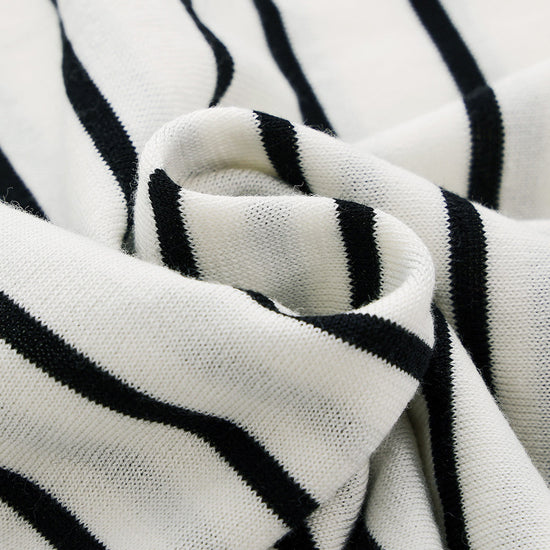 COMOBOCA Women's Stripe Henley Round Neck Sweater