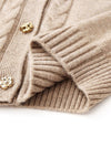 COMOBOCA 100% Cashmere Women's Cable Button Knit Cardigan