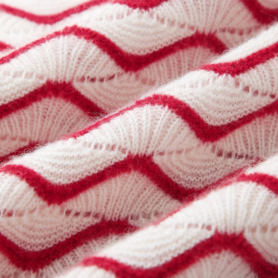 COMOBOCA 100% Cashmere Women's Wave Pattern Knit Sweater