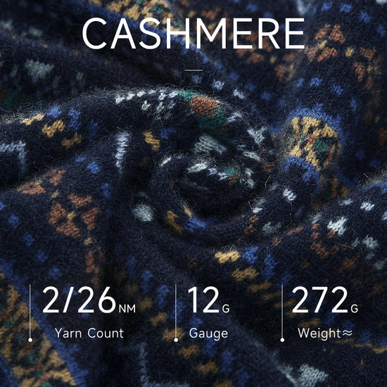 COMOBOCA 100% Cashmere Women's Fair Isle Turtleneck Sweater