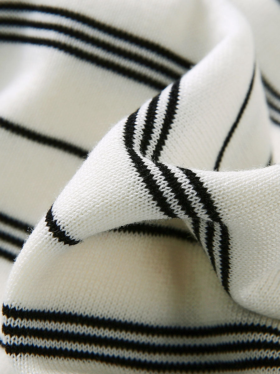 COMOBOCA Women's Striped Color Block Button Front Cardigan