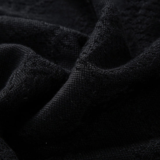 COMOBOCA Women's Textured Sheer Knit Round Neck Sweater