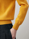 COMOBOCA 100% Cashmere Women's Contrast Trim Button Front Sweater