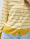 COMOBOCA Women's Striped Color Block Button Front Cardigan