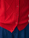 COMOBOCA 100% Cashmere Women's Argyle Cable Button Up Knit Cardigan