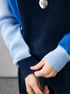 COMOBOCA 100% Cashmere Women's Color Block Turtleneck Sweater
