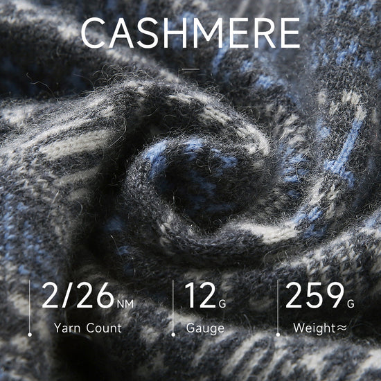 COMOBOCA 100% Cashmere Women's Fair Isle Round Neck Sweater