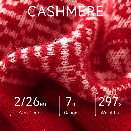 COMOBOCA 100% Cashmere Women's Fair Isle Snowflake Sweater