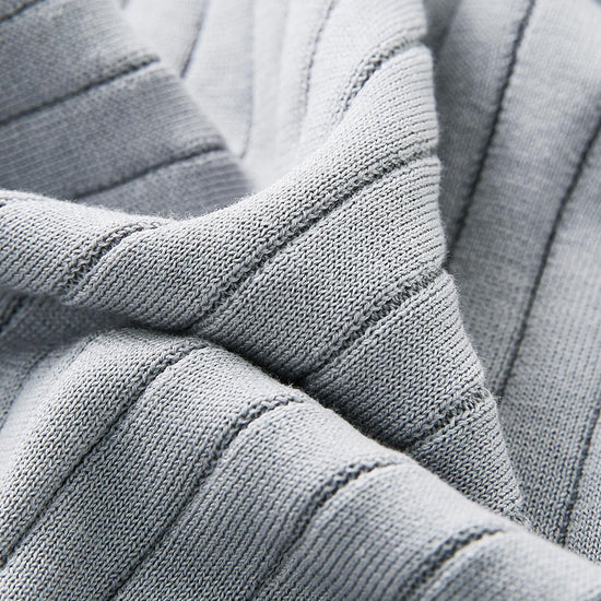 COMOBOCA Women's Ribbed Color Block Round Neck Knit Sweater