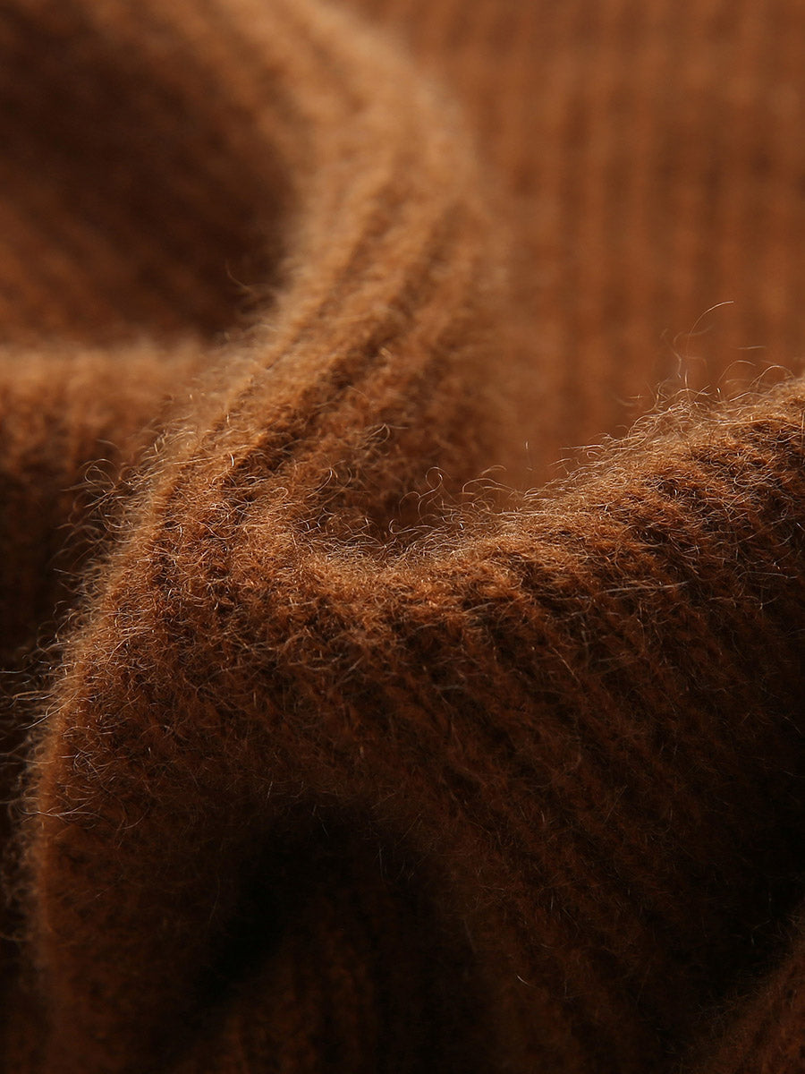 COMOBOCA 100% Cashmere Women's Color Block Turtleneck Sweater