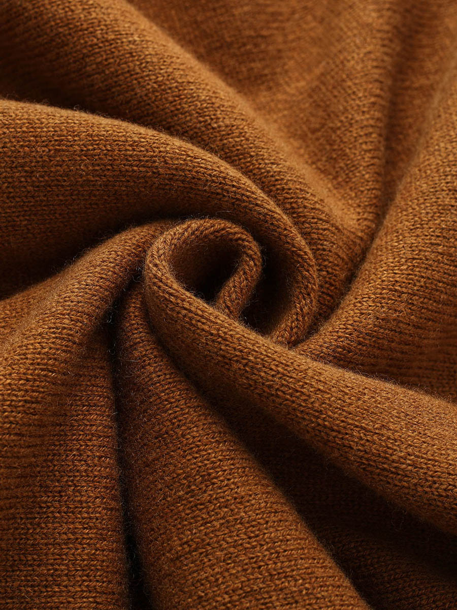 COMOBOCA 100% Wool Women's V-Neck Cable Knit Sweater