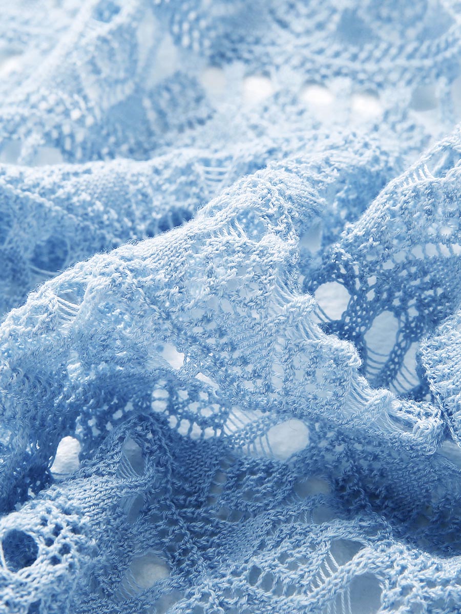 COMOBOCA Women's Tie-Front Lace Knit Shawl