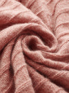 COMOBOCA 100% Cashmere Women's Ribbed Faux Knit Cardigan Sweater